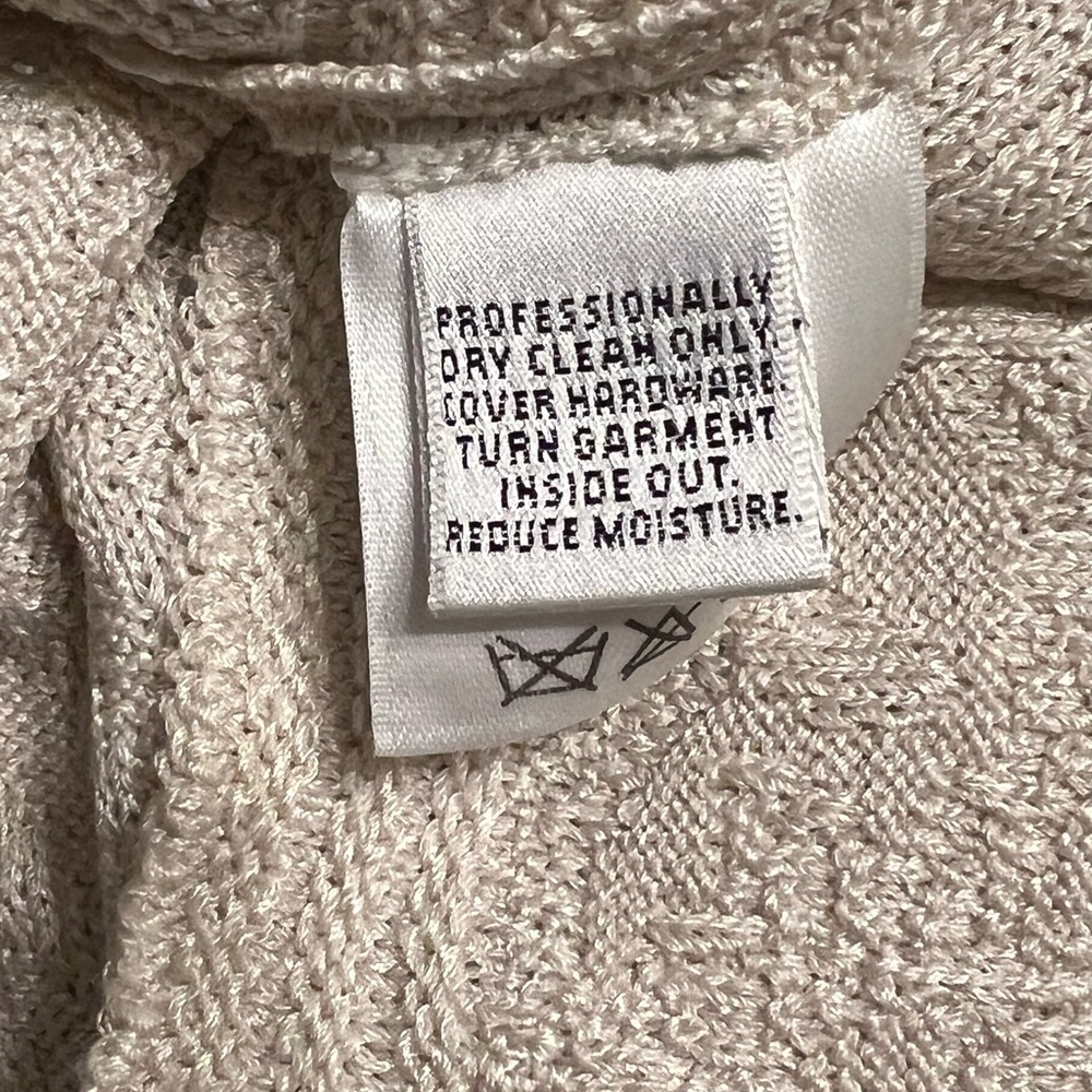 ST. JOHN EVENING Beige Cardigan Wool Blend Womens Size 8 - Picture 7 of 10